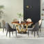 Galaxy 5 - Pieces Round 51"Dining Set with Beige Chairs-2113899174-2130880295