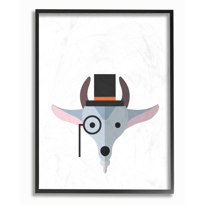 « hipster chèvre », impression surdimensionnée, H 20 po x l 16 po, Giclée encadrée noir minuit
