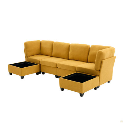 Modular Sectional Sofa: Freely Combinable 6-Seat Convertible Sectionals With Chaise, U Shaped Oversized Sectional Couches