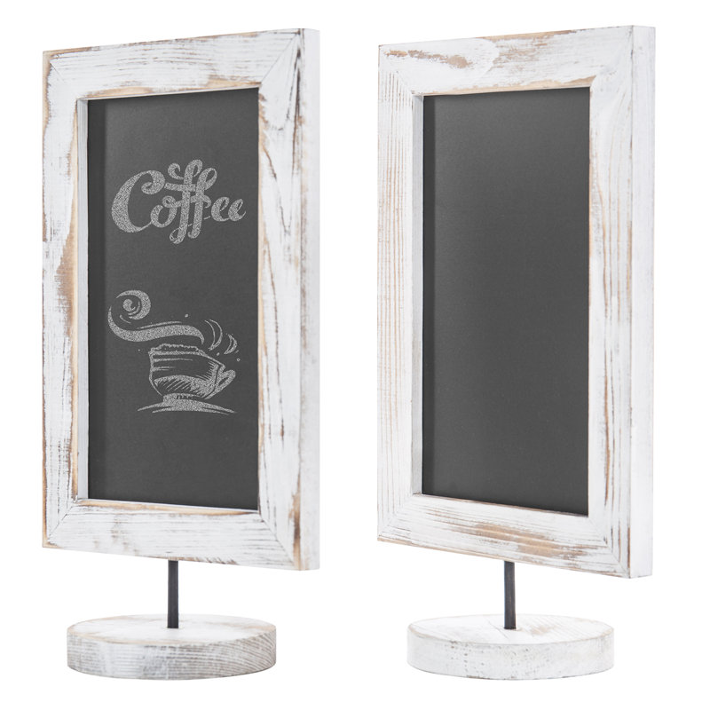 2 - Piece Tabletop Wood Chalkboard Set