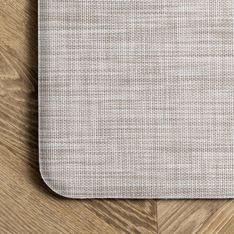 Errill Solid Color Synthetic Anti-Fatigue Non-Skid Kitchen Mat, Rectangle 1'8" x 3'6"