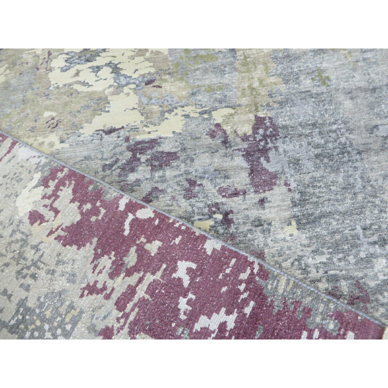 Tapis oriental tibétain moderne en soie noué à la main 8 pi x 10 pi 3 po avec soie 4AB69ADC7D314BAF8C27DD7219D61FCB