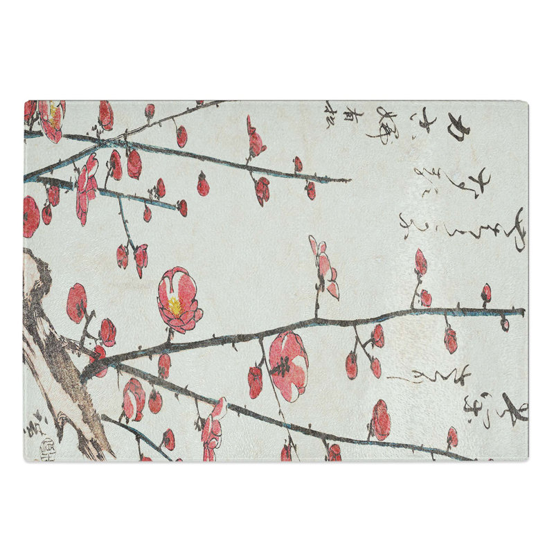 Tempered Glass Blossom Plum Tree by Utagawa Hiroshige Chopping Board, 28.5 cm W x 20 cm L