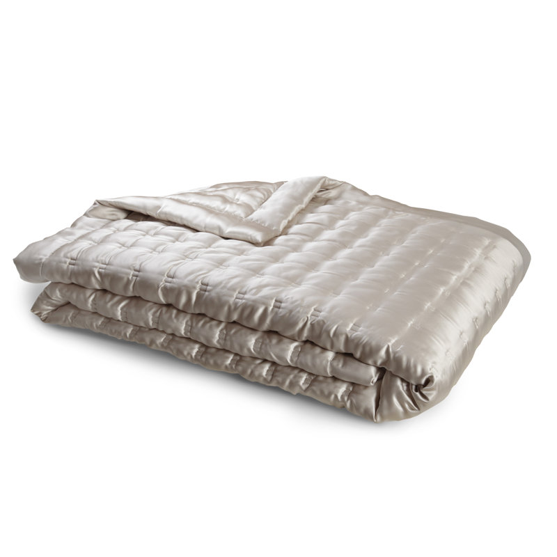 Windsor Modern & Contemporary Silk Quilted Coverlet, Queen Coverlet / Bedspread, Nude