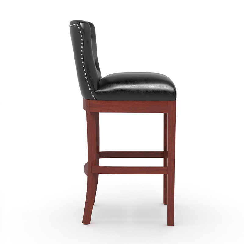 Paschall Upholstered Counter Stool with Solid Wood Frame