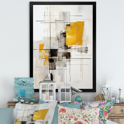 Fiquett gris jaune minimalisme pureté de forme V