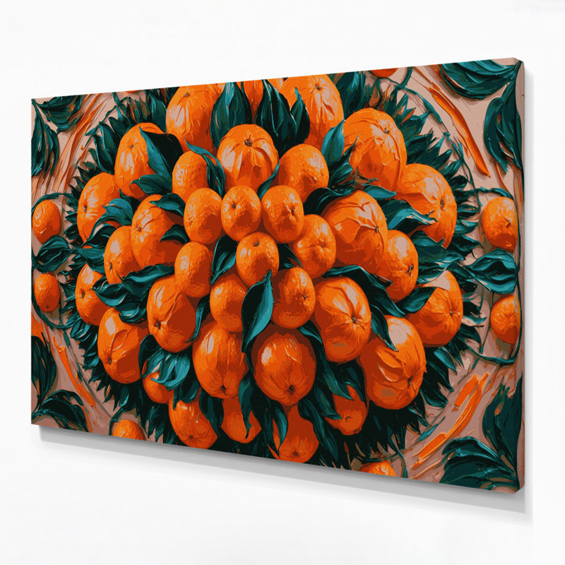 Art mural sur toile orange, 11" H x 14" W