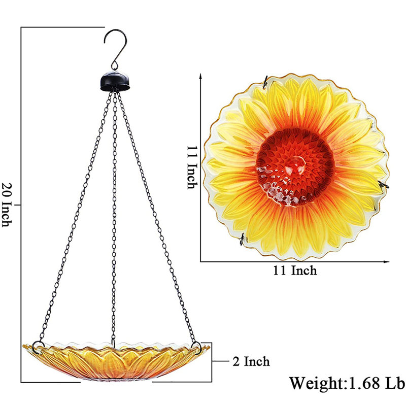 Castlereagh Glass Single Tier Birdbath