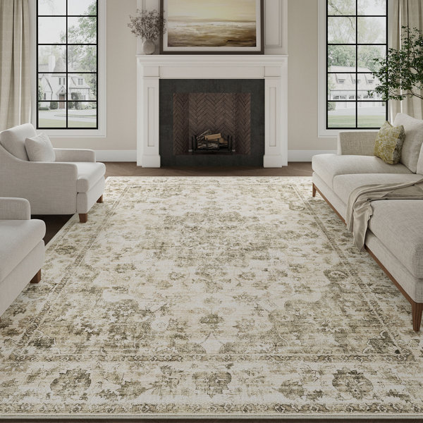 Alcott Hill® Kitty Machine Washable Oriental Area Rug for Living Room ...