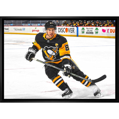 Sidney Crosby Pittsburgh Penguins, toile d'action encadrée 20 x 29