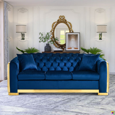 Eugenija 81.1" Velvet Luxury Chesterfield Sofa, Pocket Spring by Latitude Run