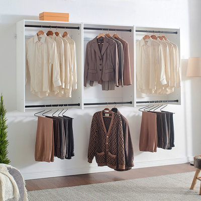 Devi White Wall Mounted Wood Closet System