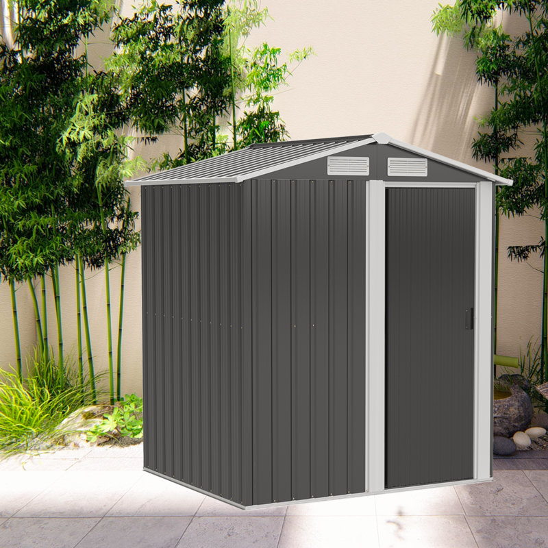 Bouzoun 5 ft. W x 4 ft. D Metal Apex Garden Shed
