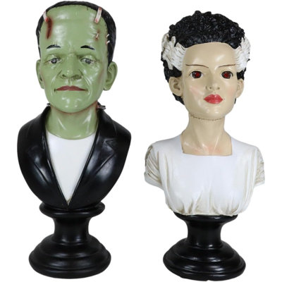 Ensemble de 2 figurines Jac tequin Victor Frankenstein avec buste de mariée Elizabeth
