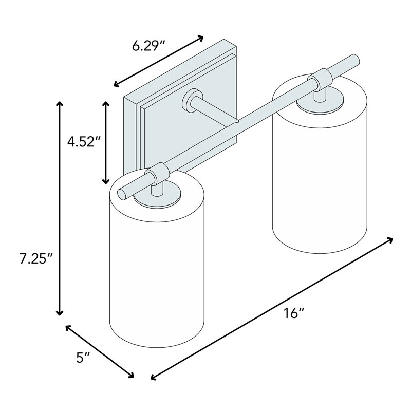 Tahoe 2 - Light Vanity Light, Brushed Nickel