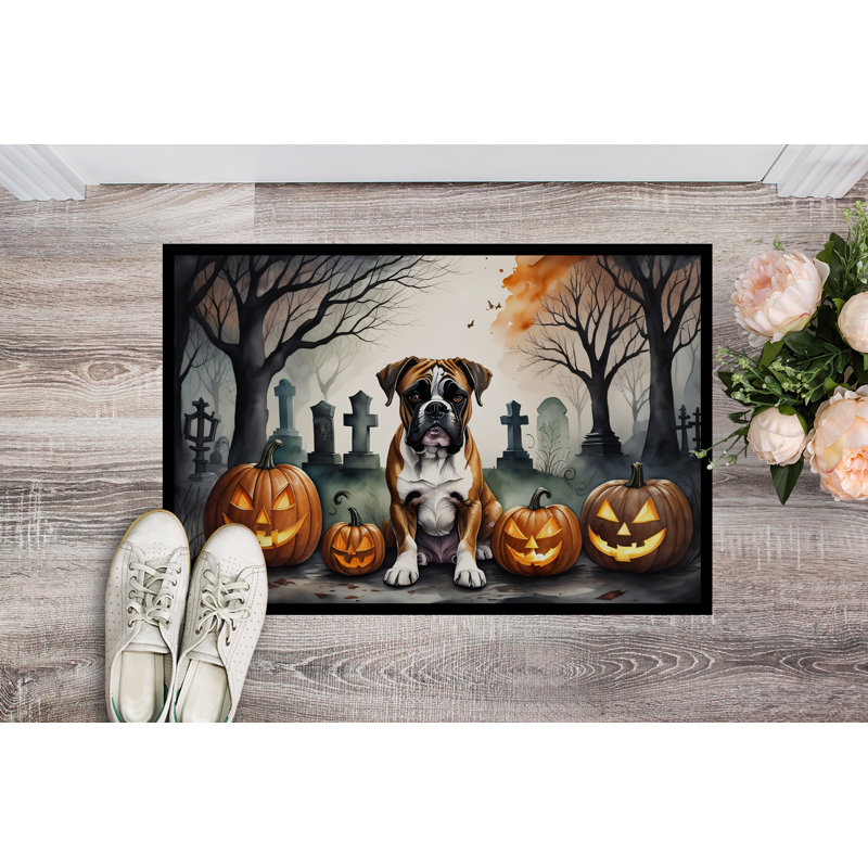 Paillasson Boxer Spooky Halloween 18 x 27, L 24 po x L 36 po