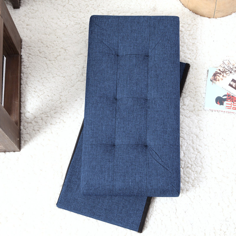 Foronda Upholstered Ottoman, Navy
