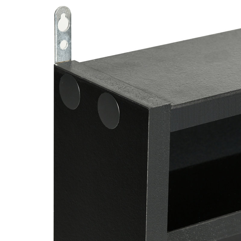Tablette noire avec 2 portes et tablettes réglables, pour armoire de nettoyage en verre convenant aux boutons de manchette