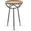 Table d'appoint Adore Decor Easton, plateau en bois massif avec 3 pieds en métal, beige clair