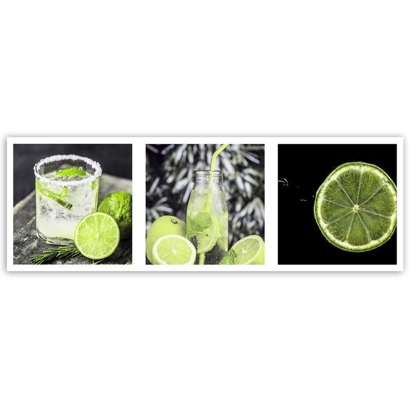3 Piece No Frame Print Set on Canvas, 50cm H x 150cm W