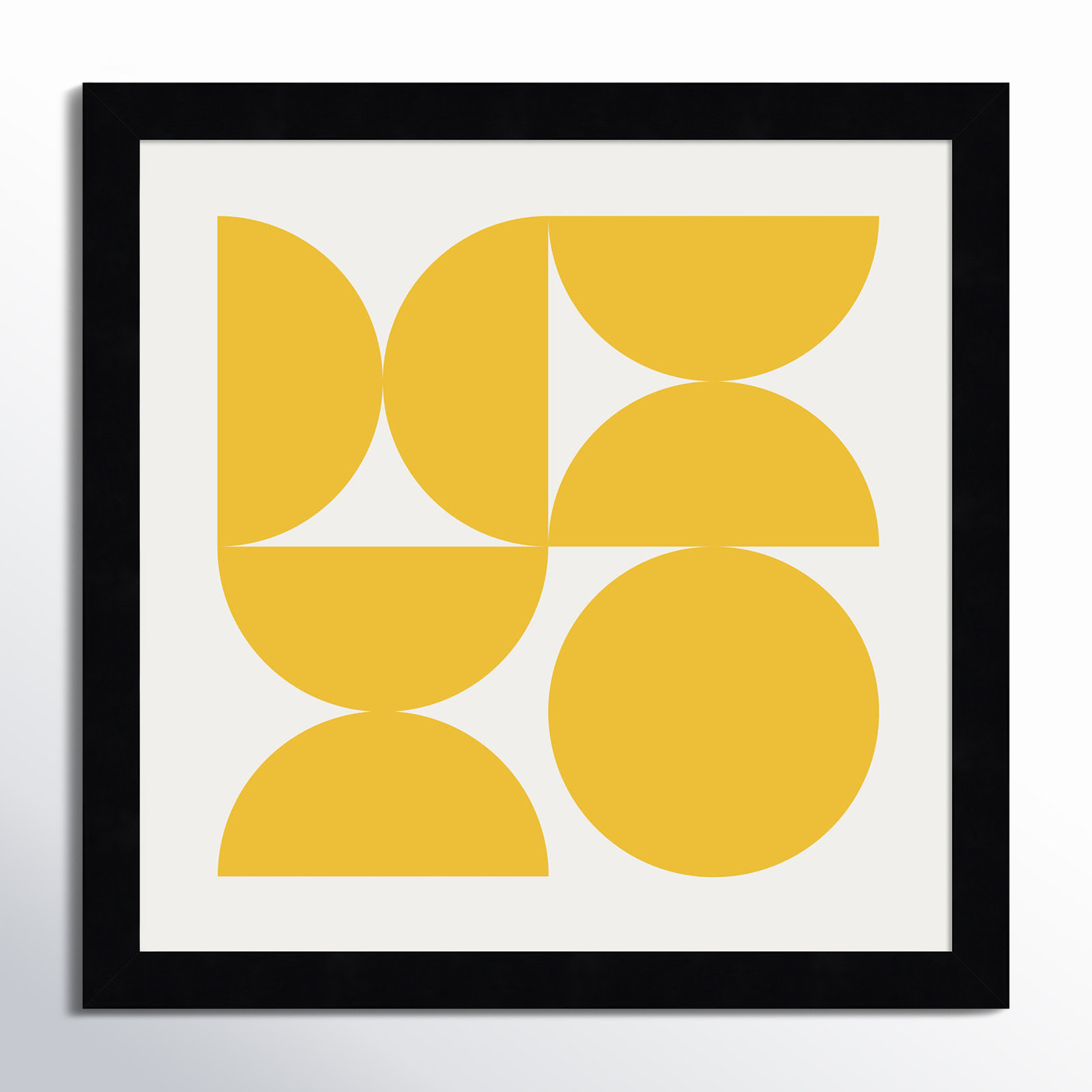 Bold Vintage Geometric Sunshine Yellow by The Creative Bunch Studio Framed Art Print, Black, 13" H x 13" W x 1" D
