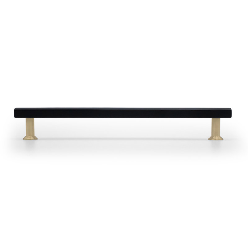 Poignée barre / poignée deux tons Mod, Noir mat / laiton satiné, 5"
