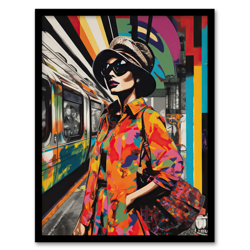 Akeilah Paris Metro Parisian Fashion Work Rainbow Train Station - Single Picture Frame Print