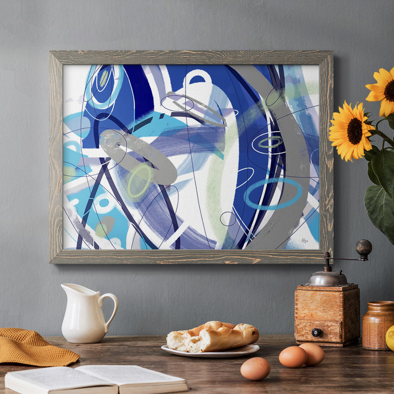 " Blue Flow ", Gray, 22" H x 32" W x 1.5" D