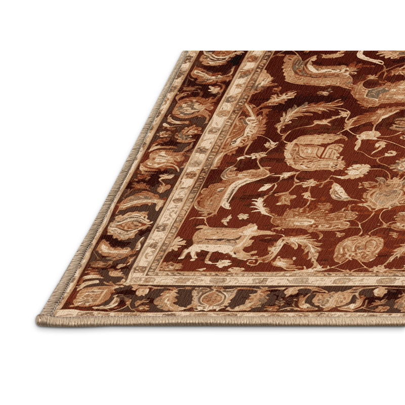 Machine Washable Persian Brown Area Rug, Runner 2' x 5'