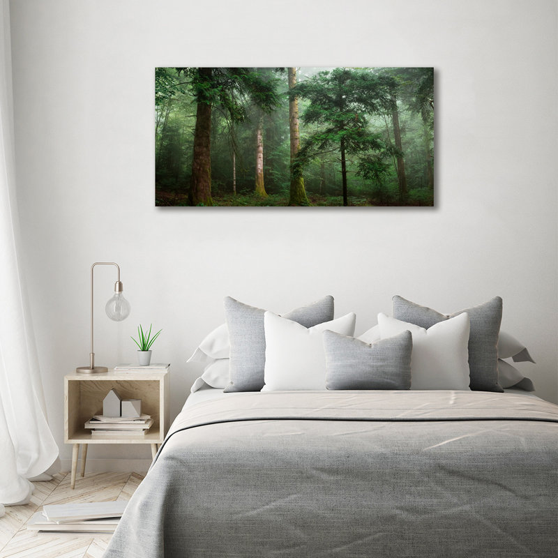 Fog in the Forest 1 Piece Wrapped Canvas Wall Art
