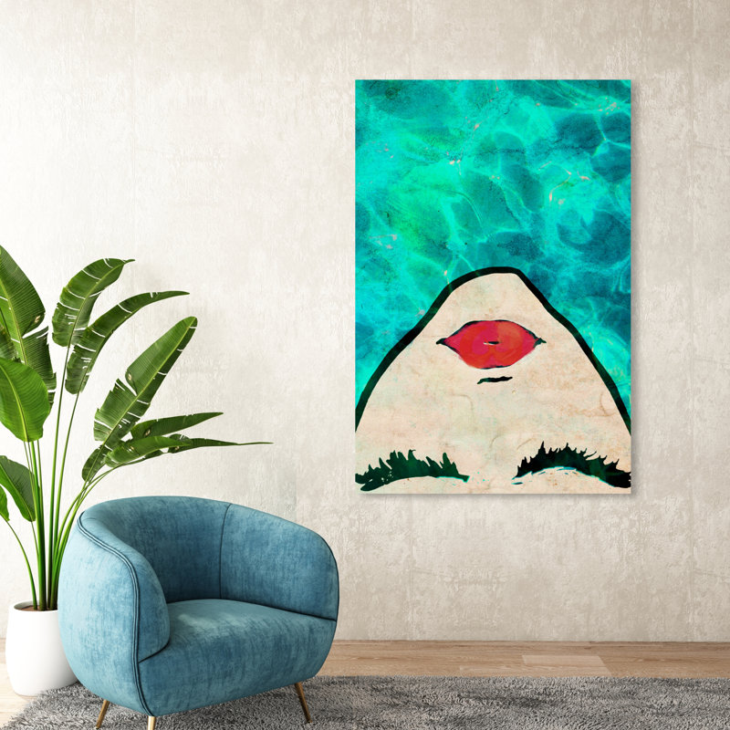 Eau, eau convoitée - Peinture sur toile tendue, H 54 po x l 36 po