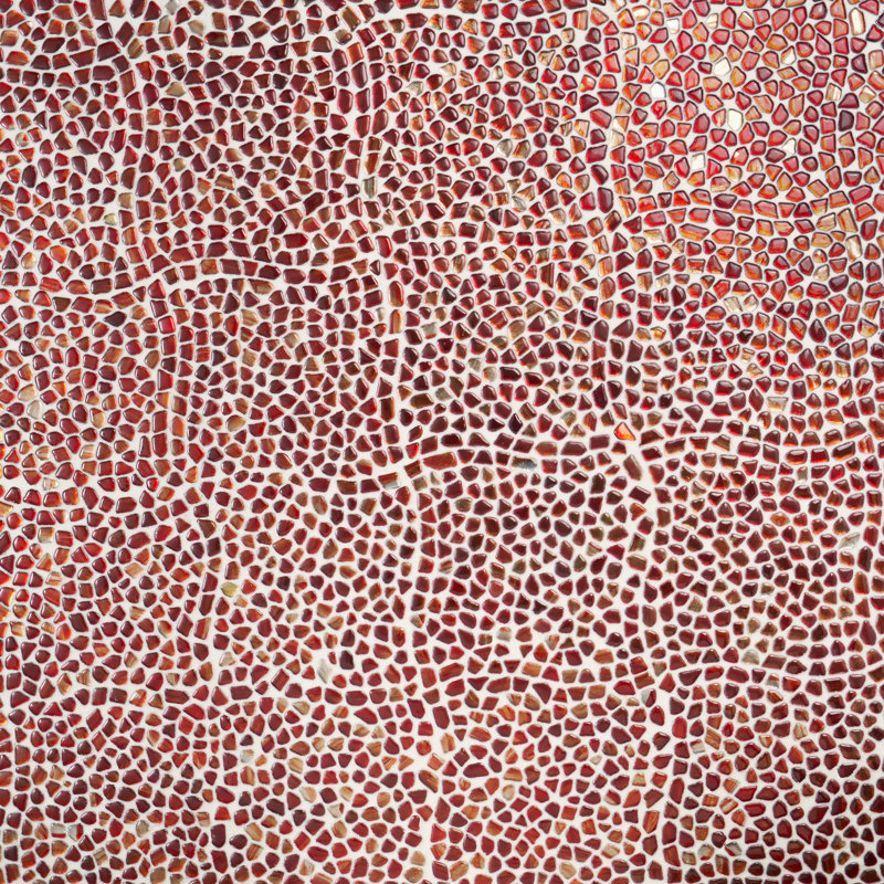 Fractal Pebble 11.88 in. x 11.88 in. Polished Glass Wall Mosaic Tile (0.98 Sq. Ft. / Each), Red