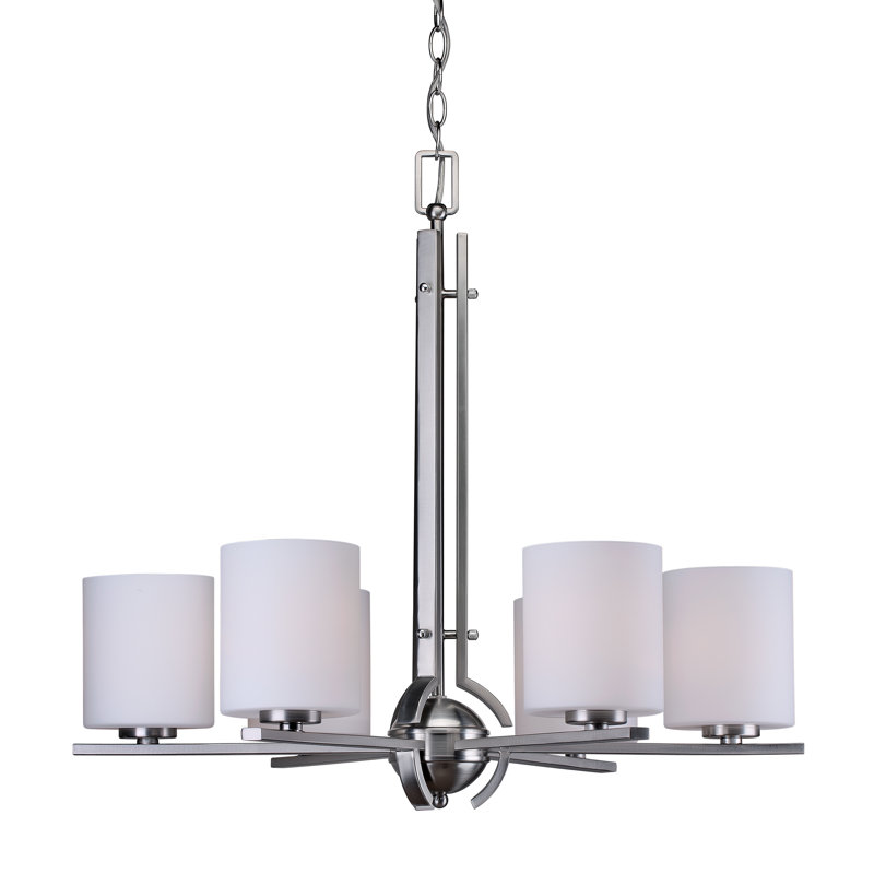 Celestia 6 - Light Dimmable Wagon Wheel Chandelier, Brushed Nickel