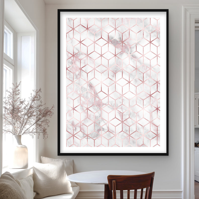 Symmetry - White Pattern Framed Matted Print for Home Decor