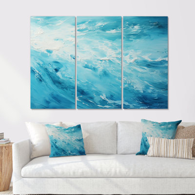 «Azure Blue Lagoon Horizon II - Coastal Waves», ensemble d'art sur toile