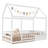 Twin Size Floor Wooden Bed With House Roof Frame-1047034813-1047034814