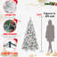 Arbre de Noël enneigé 7 pi avec 450 lumières blanc chaud, 1060 pointes pleines, branches enneigées et à aiguilles dures, conception à charnières pour une installation simple, arbre de Noël en métal à support de 84 po, neige réaliste