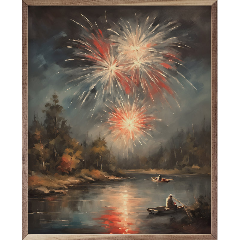 Feux d'artifice au nord du lac, 20" H x 16" W