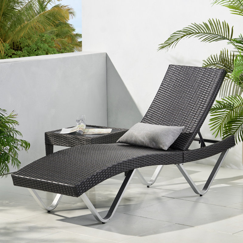 Chaise longue inclinable 77,25 po Leyt, Brun