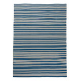 Blue & White Flatweave Cotton Rug - 9' x 12'2"