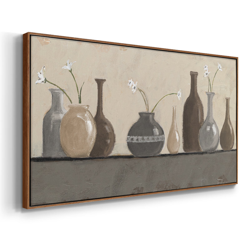 Nature morte I - Toile tendue avec châssis tendue, prête à être accrochée, H 21 po x l 41 po, Noyer