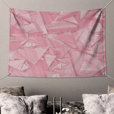 Pink Geometric Triangles Wall Tapestry - Triangles Wall Decor