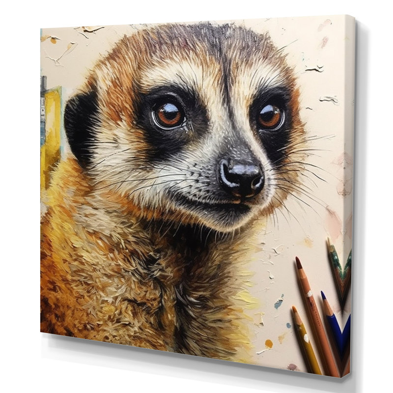 Suricate III, impression sur toile, H 16 po x l 16 po x P 1 po, Toile tendue