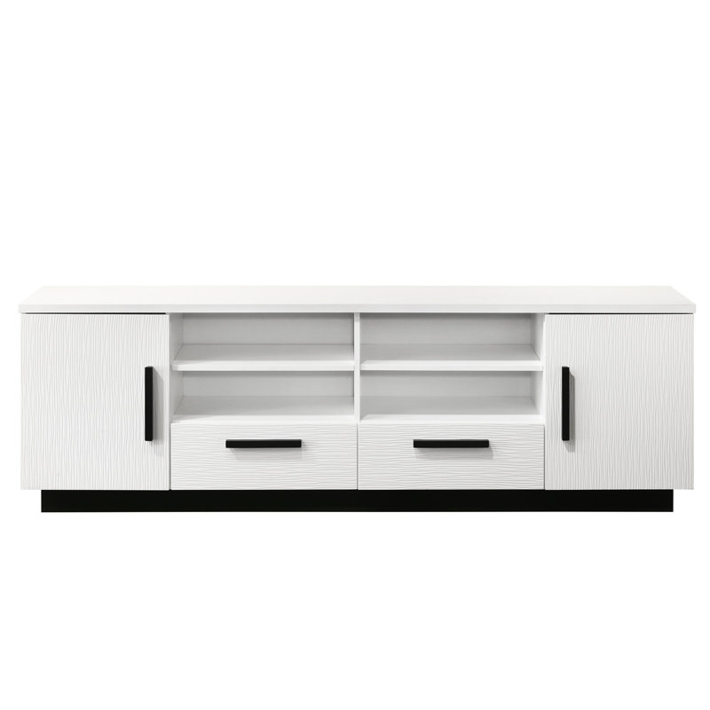 Meuble télé blanc de 70,5 po - Tiroirs et armoires pour une solution de rangement confortable avec