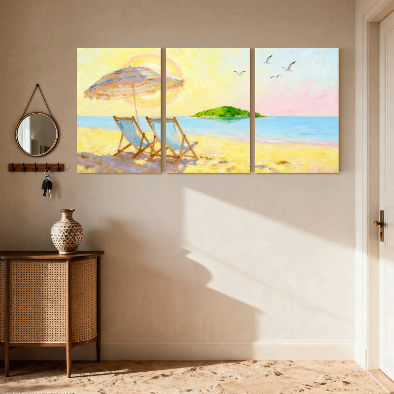 Ensemble de 3 reproductions d'art sur toile, H 18 po x l 36 po