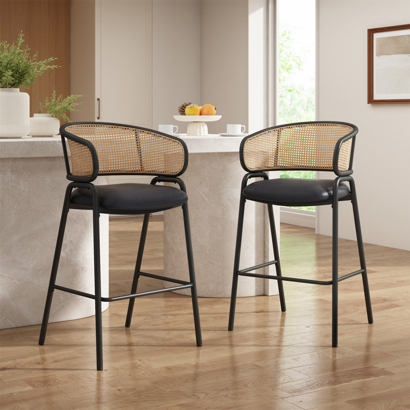 Tabouret de bar rembourré Ethan