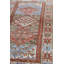 Tapis unique persimmon / bleu / gris foncé 4 pi 3 po x 7 pi 1 po Derband
