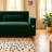 Luxury Emerald Green Velvet Sofa With Gold Accents-Modern 3-Seat Couch With Plush Cushions