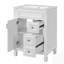 Meuble-lavabo de salle de bain avec lavabo en céramique, conception compacte pour petits espaces, armoire moderne avec 2 tiroirs et tablette réglable-991801651-991801650