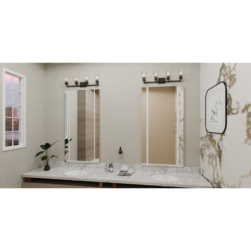 Adakras 4-Light Matte Black Bath Light, 4